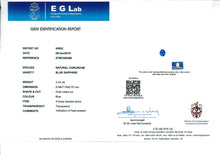 Load image into Gallery viewer, 3.24 ct.  EGL Certified Oval  Blue Sapphire