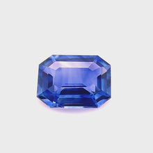 Load and play video in Gallery viewer, 0.64 ct. Emerald Cut Blue Sapphire
