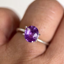 Load and play video in Gallery viewer, 1.45 ct. Oval Unheated EGL Certified Purple Sapphire