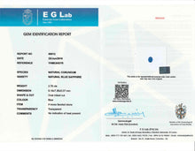 Load image into Gallery viewer, 2.78 ct. EGL Certified Unheated Oval Blue Sapphire