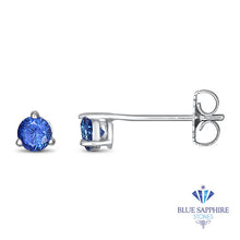 Load image into Gallery viewer, 1.05ctw Round Blue Sapphire Earrings in 14K White Gold