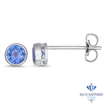 Load image into Gallery viewer, 1.17ctw Round Blue Sapphire Earrings in 14K White Gold