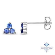 Load image into Gallery viewer, 0.77ctw Round Blue Sapphire Earrings in 14K White Gold
