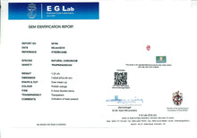 Load image into Gallery viewer, 1.24ct Oval EGL Certified Padparadscha Ring with Diamond Halo in 18K White Gold