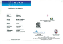 Load image into Gallery viewer, 2.08ct Oval EGL Certified Peach Sapphire with Diamond Halo in 18K White Gold