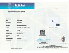 Load image into Gallery viewer, 1.45 ct. Oval Unheated EGL Certified Purple Sapphire