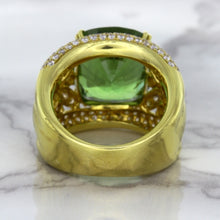 Load image into Gallery viewer, 10.07ct Cushion Tourmaline Ring with Diamond Accents in 18K Yellow Gold