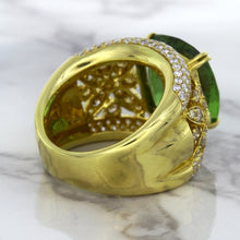 Load image into Gallery viewer, 10.07ct Cushion Tourmaline Ring with Diamond Accents in 18K Yellow Gold