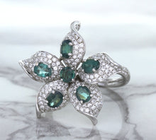 Load image into Gallery viewer, 2.01ctw Oval Alexandrite Ring with Diamond Accents in 18K White Gold