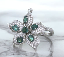 Load image into Gallery viewer, 2.01ctw Oval Alexandrite Ring with Diamond Accents in 18K White Gold