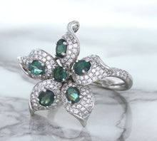 Load image into Gallery viewer, 2.01ctw Oval Alexandrite Ring with Diamond Accents in 18K White Gold