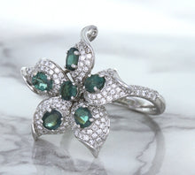 Load image into Gallery viewer, 2.01ctw Oval Alexandrite Ring with Diamond Accents in 18K White Gold