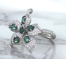 Load image into Gallery viewer, 2.01ctw Oval Alexandrite Ring with Diamond Accents in 18K White Gold