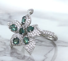 Load image into Gallery viewer, 2.01ctw Oval Alexandrite Ring with Diamond Accents in 18K White Gold