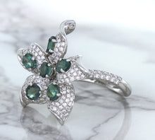 Load image into Gallery viewer, 2.01ctw Oval Alexandrite Ring with Diamond Accents in 18K White Gold