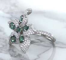 Load image into Gallery viewer, 2.01ctw Oval Alexandrite Ring with Diamond Accents in 18K White Gold