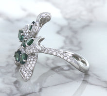 Load image into Gallery viewer, 2.01ctw Oval Alexandrite Ring with Diamond Accents in 18K White Gold