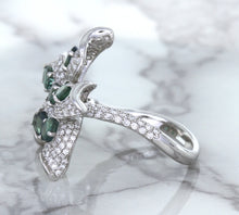 Load image into Gallery viewer, 2.01ctw Oval Alexandrite Ring with Diamond Accents in 18K White Gold