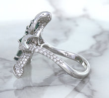 Load image into Gallery viewer, 2.01ctw Oval Alexandrite Ring with Diamond Accents in 18K White Gold