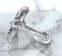 Load image into Gallery viewer, 2.01ctw Oval Alexandrite Ring with Diamond Accents in 18K White Gold