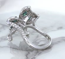 Load image into Gallery viewer, 2.01ctw Oval Alexandrite Ring with Diamond Accents in 18K White Gold