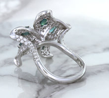 Load image into Gallery viewer, 2.01ctw Oval Alexandrite Ring with Diamond Accents in 18K White Gold