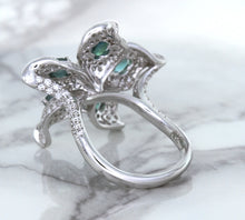 Load image into Gallery viewer, 2.01ctw Oval Alexandrite Ring with Diamond Accents in 18K White Gold