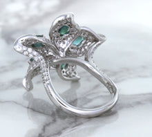 Load image into Gallery viewer, 2.01ctw Oval Alexandrite Ring with Diamond Accents in 18K White Gold