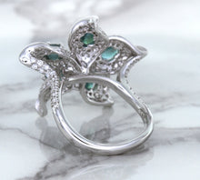 Load image into Gallery viewer, 2.01ctw Oval Alexandrite Ring with Diamond Accents in 18K White Gold