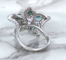 Load image into Gallery viewer, 2.01ctw Oval Alexandrite Ring with Diamond Accents in 18K White Gold