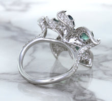 Load image into Gallery viewer, 2.01ctw Oval Alexandrite Ring with Diamond Accents in 18K White Gold