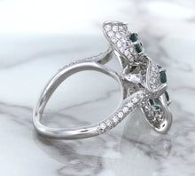 Load image into Gallery viewer, 2.01ctw Oval Alexandrite Ring with Diamond Accents in 18K White Gold