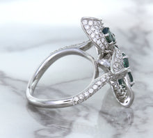 Load image into Gallery viewer, 2.01ctw Oval Alexandrite Ring with Diamond Accents in 18K White Gold