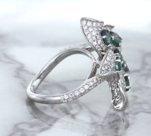 Load image into Gallery viewer, 2.01ctw Oval Alexandrite Ring with Diamond Accents in 18K White Gold