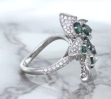 Load image into Gallery viewer, 2.01ctw Oval Alexandrite Ring with Diamond Accents in 18K White Gold