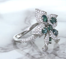 Load image into Gallery viewer, 2.01ctw Oval Alexandrite Ring with Diamond Accents in 18K White Gold