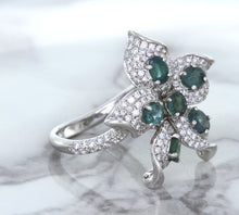 Load image into Gallery viewer, 2.01ctw Oval Alexandrite Ring with Diamond Accents in 18K White Gold