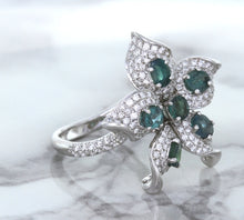 Load image into Gallery viewer, 2.01ctw Oval Alexandrite Ring with Diamond Accents in 18K White Gold