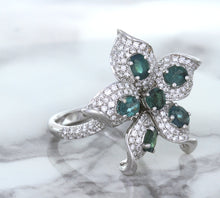 Load image into Gallery viewer, 2.01ctw Oval Alexandrite Ring with Diamond Accents in 18K White Gold