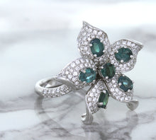 Load image into Gallery viewer, 2.01ctw Oval Alexandrite Ring with Diamond Accents in 18K White Gold