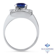 Load image into Gallery viewer, 2.82ct Cushion Blue Sapphire Ring with Diamond Halo in 14K White Gold