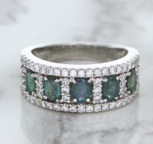 Load image into Gallery viewer, 1.41ctw Oval Alexandrite Ring with Diamond Accents in 18K White Gold