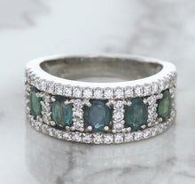 Load image into Gallery viewer, 1.41ctw Oval Alexandrite Ring with Diamond Accents in 18K White Gold