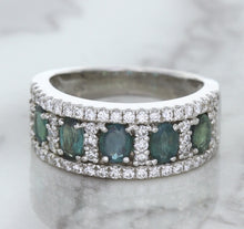 Load image into Gallery viewer, 1.41ctw Oval Alexandrite Ring with Diamond Accents in 18K White Gold