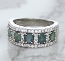 Load image into Gallery viewer, 1.41ctw Oval Alexandrite Ring with Diamond Accents in 18K White Gold