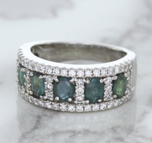 Load image into Gallery viewer, 1.41ctw Oval Alexandrite Ring with Diamond Accents in 18K White Gold