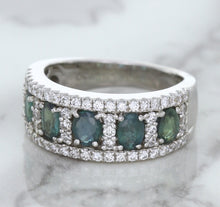 Load image into Gallery viewer, 1.41ctw Oval Alexandrite Ring with Diamond Accents in 18K White Gold