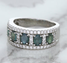Load image into Gallery viewer, 1.41ctw Oval Alexandrite Ring with Diamond Accents in 18K White Gold