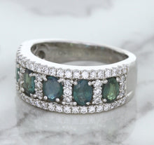 Load image into Gallery viewer, 1.41ctw Oval Alexandrite Ring with Diamond Accents in 18K White Gold