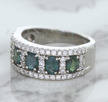 Load image into Gallery viewer, 1.41ctw Oval Alexandrite Ring with Diamond Accents in 18K White Gold